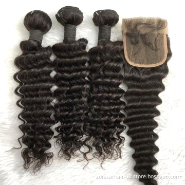 Wholesale Vendors 100% Brazilian Human Hair Extension Bundles With Lace Frontal Closure Raw Mink Cuticle Aligned Hair Weave Weft